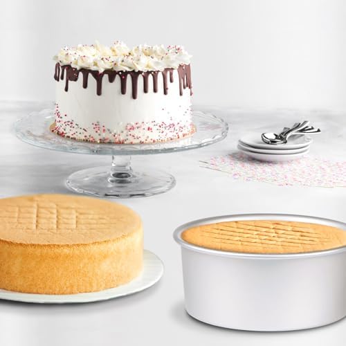 Round Cake Pan Set of 3 (6 x 3 inch/8 x 3 inch/10 x 3 inch), Aluminum