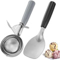 4 oz Stainless Steel Ice Cream Scoop with Trigger Release + Ice Cream
