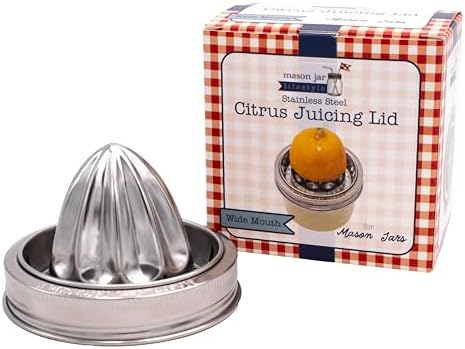 Stainless Steel Mason Jar Juicer Lid, Wide Mouth