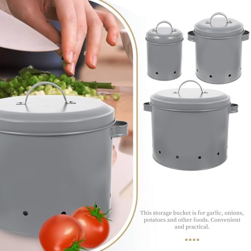 3pcs Potato and Onion Storage Bins Made of Sturdy Iron, Easy to Use