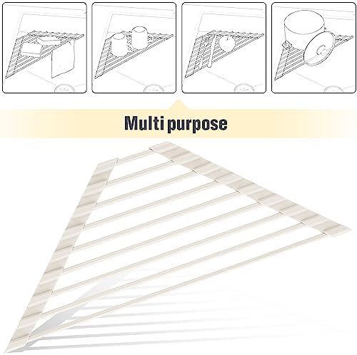 Tomorotec Triangle Roll-Up Dish Drying Rack, White