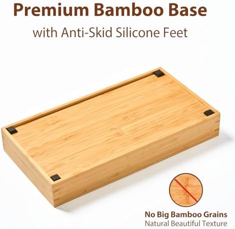 Umilife Bamboo Kitchen Drawer Organizer, 8 Inch Silverware Utensils