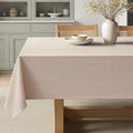 MIULEE Linen Textured Rectangle Tablecloth 60 x 84 Inch Natural Beige