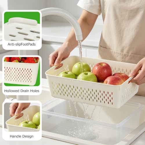 KUK Fruit Storage Containers for Fridge, 5 Pack