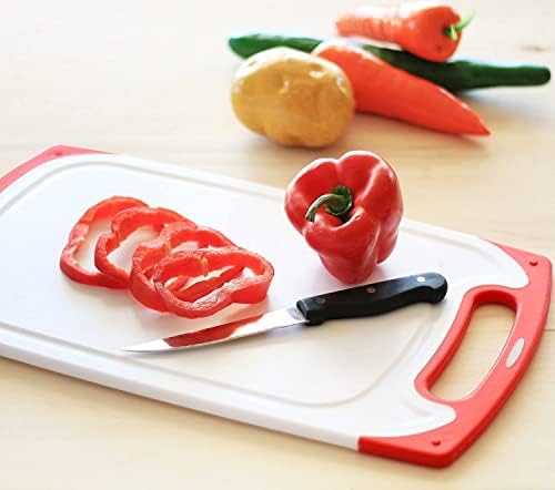 Cutting Boards for Kitchen, Plastic Chopping Board Set of 3 with