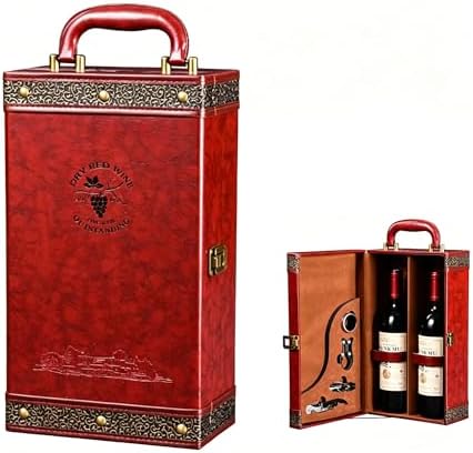 Wine Gift Box with 4PCS Wine Accessories Set,Portable 2 Bottle Wine