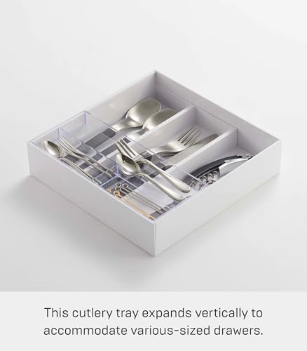 YAMAZAKI Home Tower Cutlery Drawer Organizer - Kitchen Silverware