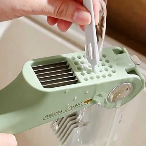 4 in 1 Garlic Press and Slicer (Green)