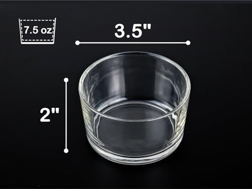 HillSpring Glass Small Bowls, 7.5oz, Set of 6, Clear Mini Bowls for