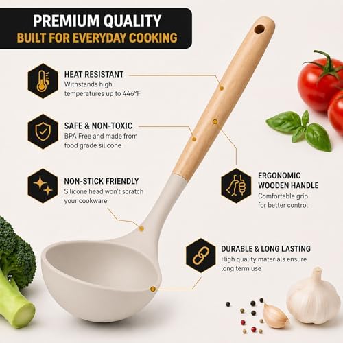 33 PCS Silicone Kitchen Utensils Set, Khaki