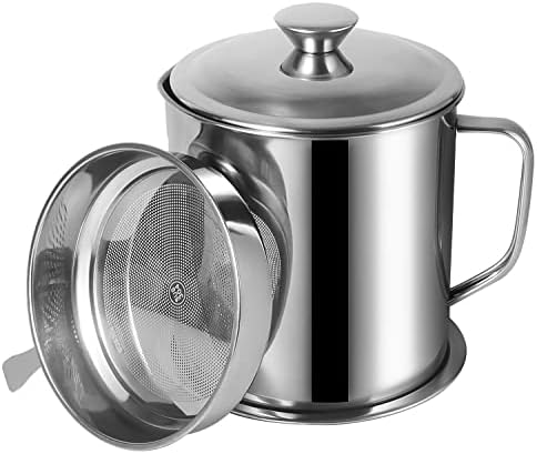 Bacon Grease Container with Strainer 60 oz for Kitchen Saver with Tray