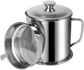Bacon Grease Container with Strainer 60 oz for Kitchen Saver with Tray