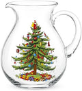 Spode Christmas Tree Glass Pitcher with Handle, 96 Oz - Beverage