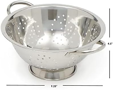 Metal Colander with Stainless Steel Finish by Home Basics, 7 QT | Large - Image 5