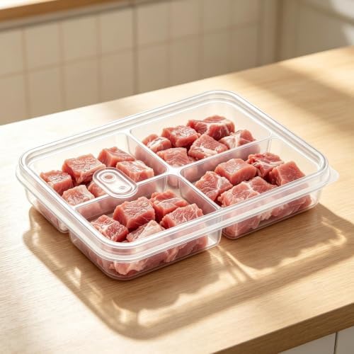 Food Storage Container 21cm Divided Airtight Box With Vent For Fridge