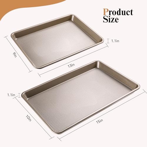 2 Piece Professional Baking Pan Set, Nonstick Bakeware Set, Heavy Duty