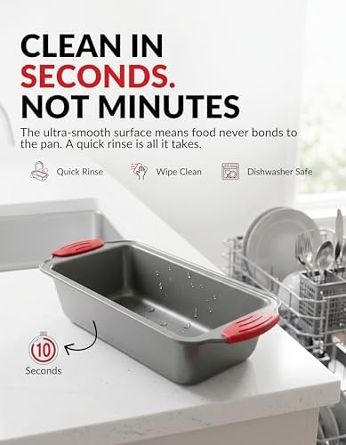 Boxiki Kitchen Non Stick Steel Banana Bread Pan for Baking, Premium