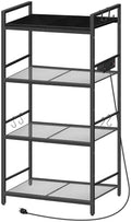 MAHANCRIS Bakers Rack with Power Outlet, Black