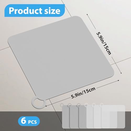6 PCS Silicone Floor Drain Covers, Anti-Odor Drain Cover Mats for