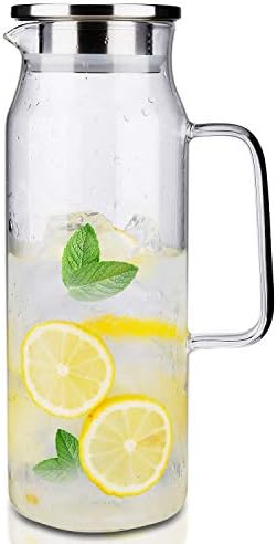 BOTTLE BOTTLE Glass Pitcher with Lid and Handle 50 oz/1500ml