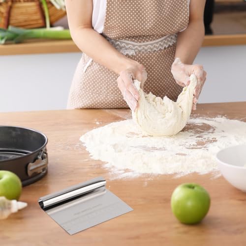 6 Pcs Dough Scraper Bench Scraper, Stainless Steel Scraper/Chopper &