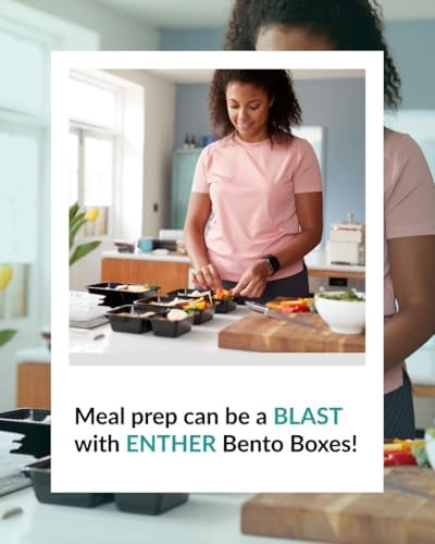 Enther Meal Prep Containers [12 Pack] 3 Compartment with Lids, Food