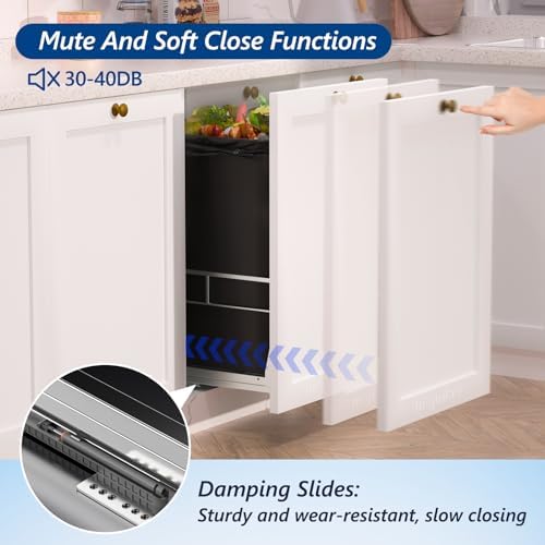 Insputer Pull Out Trash Can Cabinet with Soft-Close Slides