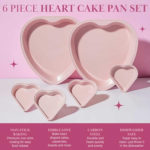 Paris Hilton Heart Shaped Nonstick Bakeware Set, Easy Release Carbon
