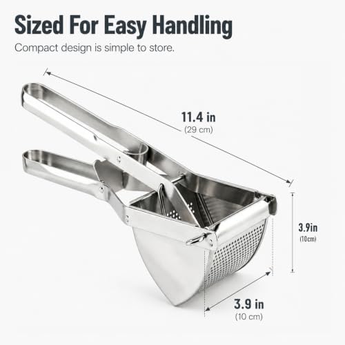 22 oz Potato Ricer & Masher, Heavy Duty Stainless Steel Potato Press