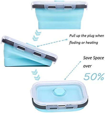KUON Collapsible Silicone Food Storage Containers with Airtight Lids