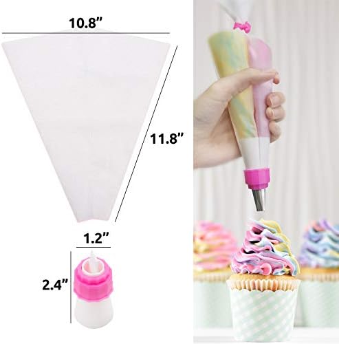 SNAIL GARDEN 38PCS Silicone Pastry Bags Set - with Two-Color Icing