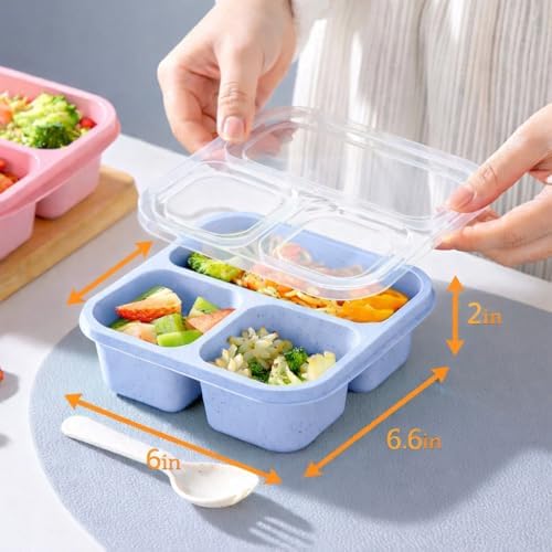 Reusable Meal Prep Containers 3 Pack with 3 Compartments – BPA Free