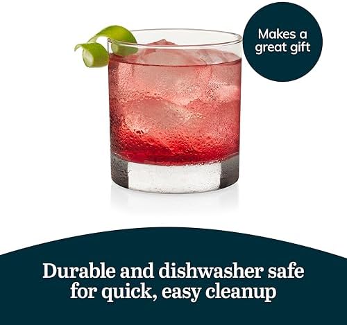 Libbey Heavy Base Rocks Cocktail Glasses Set, Clear Whiskey Glasses
