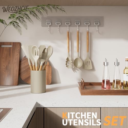 Silicone Cooking Utensil Set, 12-Piece, Khaki