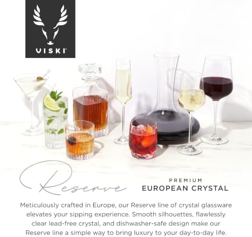Viski Reserve Milo Crystal Old Fashioned Rocks Glasses, European