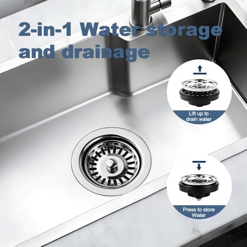 ZM Garbage Disposal Strainer and Stopper Combo,3.5" Sink Drain,SUS 304