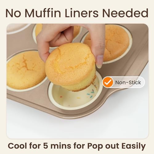 Silicone Muffin Pans for Baking with Metal Frame, 12-Cup Silicone