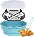 Collapsible Breader Shaker Bowl with Lid, 10 x 3.5 Inch Breading