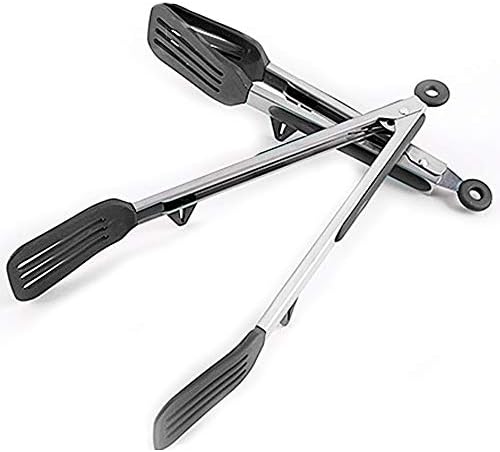 Kitchen Tongs and Spatula, 9" and 12", Silicone Tips