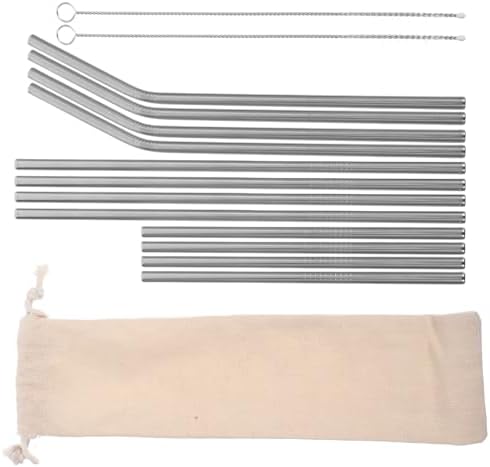 Drinking Straws with Case and Brushes Reusable Stainless Steel