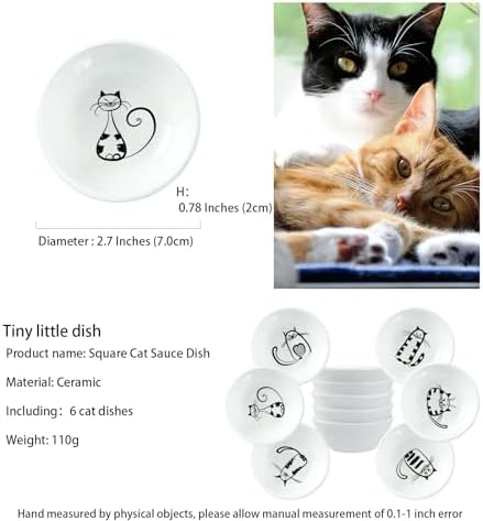 BigNoseDeer Super Cute Cat Ceramic Sauce Dish,Mini Side Seasoning