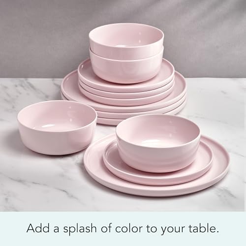 Mikasa Madison Misty Pink Bone China Dinnerware Set, 12-Piece Service