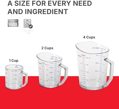 Cambro Measuring Cup - 3 Pack - 1 Cup, 2 Cup, 4 Cup (Clear)