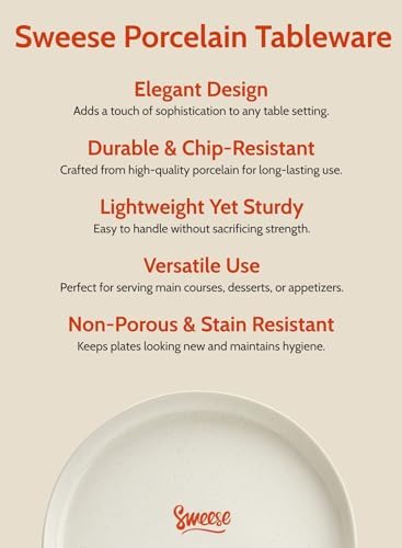 Sweese Porcelain Dessert Plates 7.4 Inch Set of 6 - Dove Gray Salad