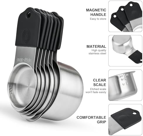 Magnetic Measuring Cups and Spoons Set 14, Stainless Steel Measuring