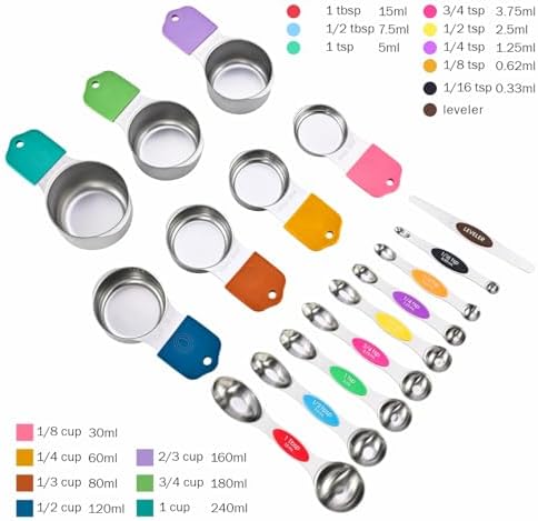 XSNBRD Magnetic Measuring Cups and Spoons Set-304 Stainless Steel