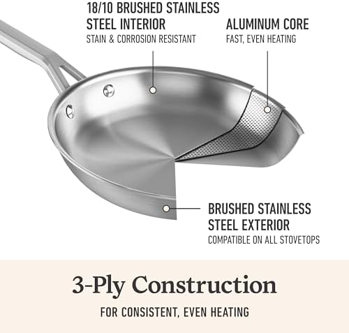 Calphalon Brushed 3-Ply Stainless Steel Cookware Set w/Turbo Heat Tech