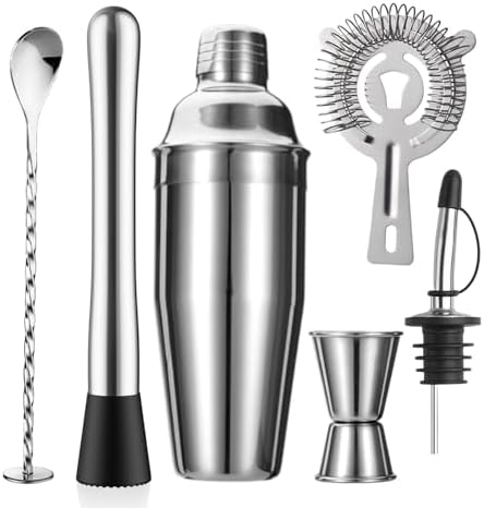 ZPUFAW 6-Piece Cocktail Shaker Set, Bartender Kit, Drink Shaker, Bar
