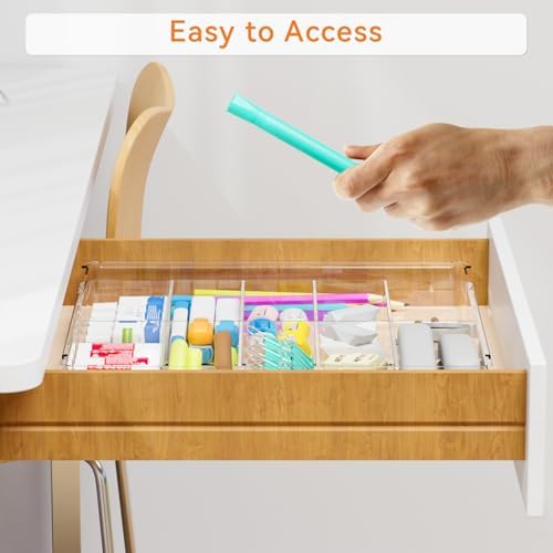 Yieach Large Expandable Desk Drawer Organizer Tray for Office Supplies