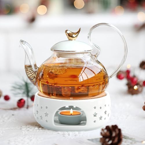 KAYCROWN Teapot Warmer, Ceramic Tea Warmer for Teapot, Tealight Warmer